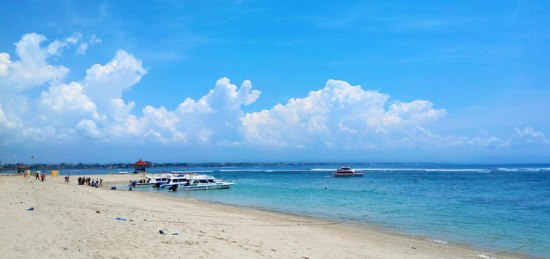 White sandy Sanur Beach Bali