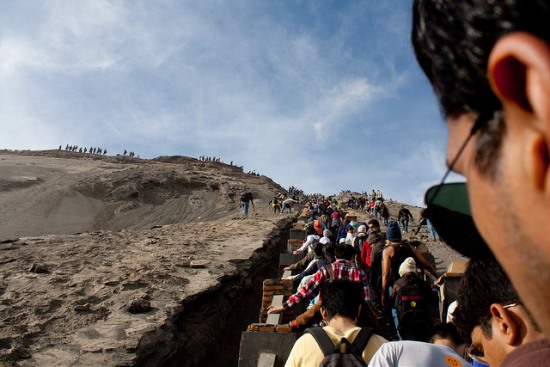 Go up the stairs to Mount Bromo Crater