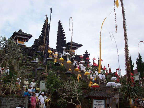 Traditional Ceremony held on Pura Besakih