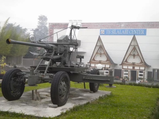 Bazooka in the front of Batak Museum TB Silalahi