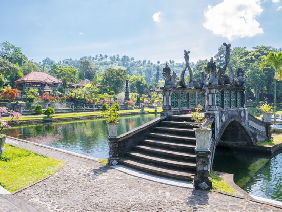 Bridge in the center of Tirta Gangga Bali