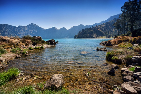 Lake Segara Anak in the crater of Mount Rinjani Lombok