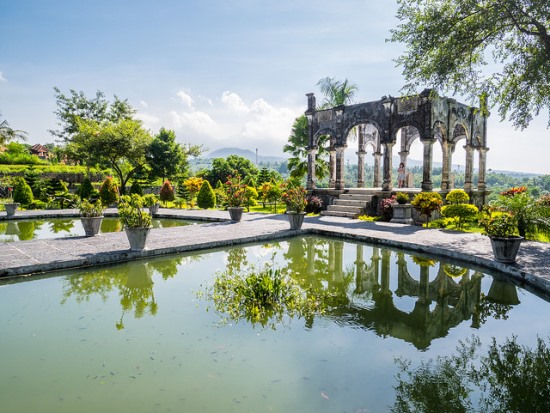 Ornate pillar in Ujung Water Palace