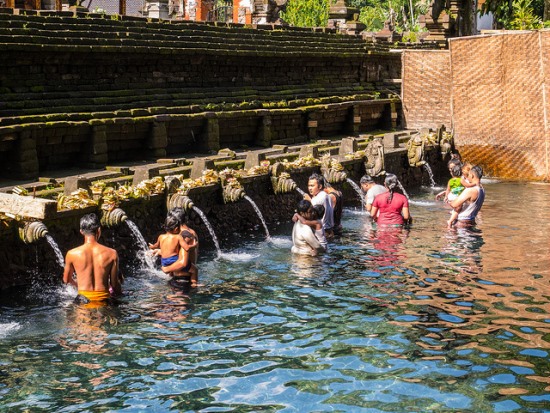 Petirtaan or holy spring water at Pura Tirta Empul Bali