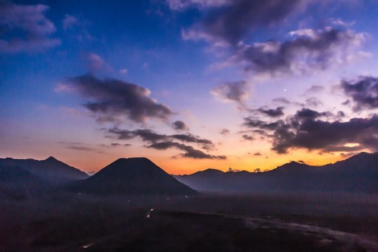 Sunrise from the caldera of Mount Bromo