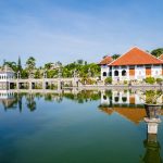 Ujung Water Palace Building and the pool